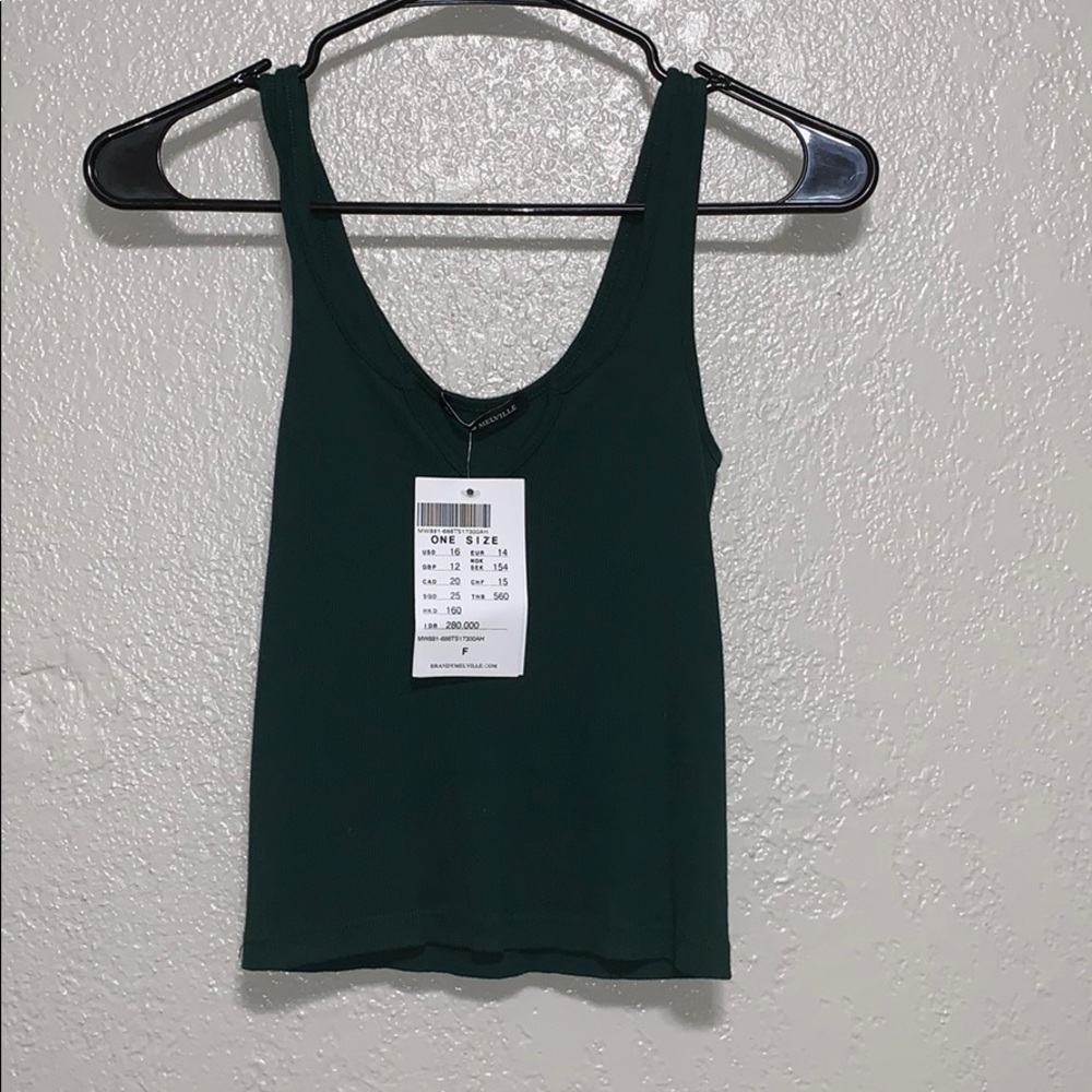Brandy Melvin Green Tank Top